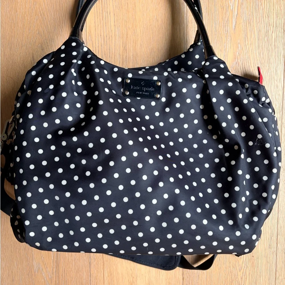 Kate Spade Black and White Polka Dot Diaper Bag